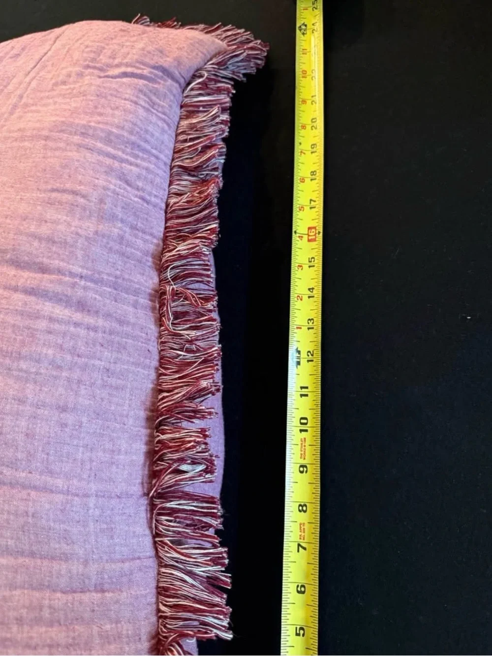 Plum Colored Fringe Throw Pillows - Set of 2